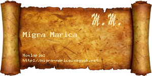Migra Marica névjegykártya